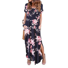 Load image into Gallery viewer, Plus Size 5XL Sexy Women Dress Summer 2020 Casual Short Sleeve Floral Maxi Dress For Women Long Dress Free Shipping Lady Dresses