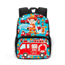 Load image into Gallery viewer, Cartoon Firetruck Book Bag
