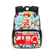 Load image into Gallery viewer, Cartoon Firetruck Book Bag
