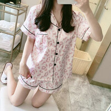 Load image into Gallery viewer, QWEEK Silk Satin Shorts and Top Pajamas
